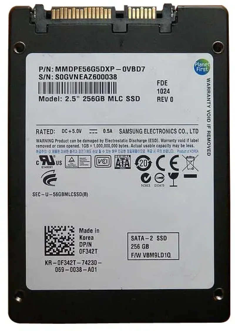 MMDPE56G5DXP-0VBD7 - Samsung 256GB SATA 2.5-inch MLC Solid State Drive