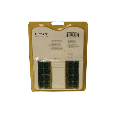 MN8192KD3-1333 PNY 8GB Kit (2 X 4GB) PC3-10600 DDR3-1333MHz non-ECC Unbuffered CL9 204-Pin SoDimm 1.5V Dual Rank Memory