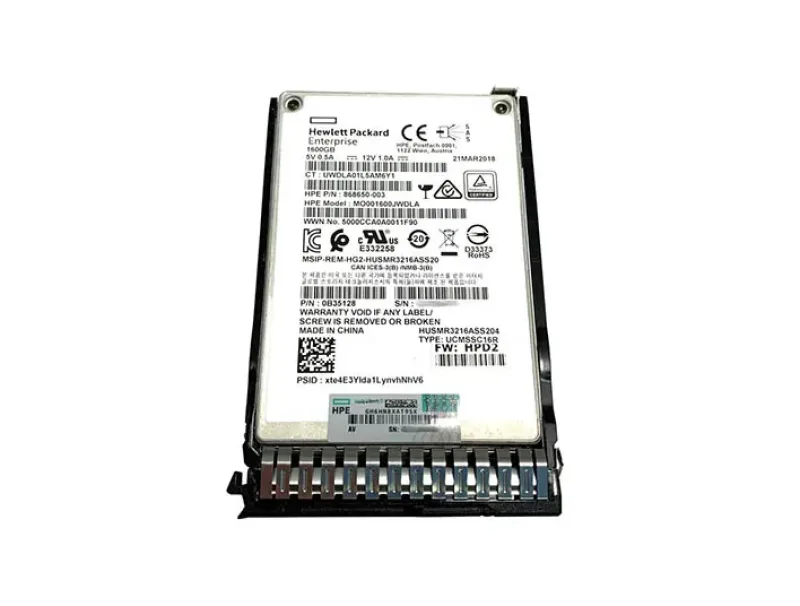 MO001600JWFWQ - HP 1.6TB SAS 12Gb/s Mixed Use SC 2.5-inch Solid State Drive