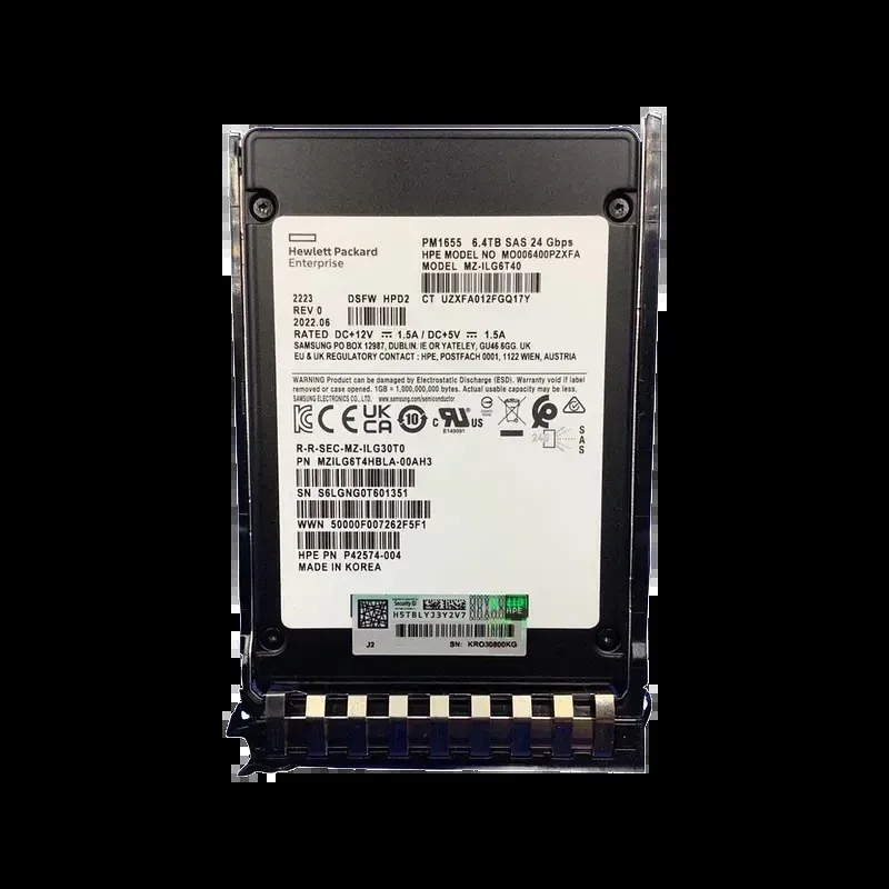 HPE MO006400PZXFA 6.4TB SAS 24Gb/s MU MV MLC 2.5" Solid State Drive