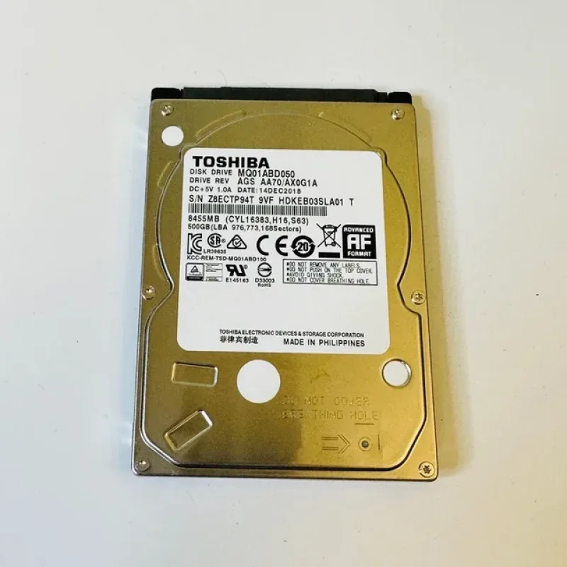 MQ01ABU050W - Toshiba Mobile 500GB 5400RPM SATA 6GB/s 8MB Cache (AE256, TCG-OPAL and SANITIZE) 2.5-inch Hard Drive