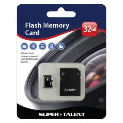 Super MSD32GST/R Talent 32GB Class 4 microSDHC Flash Memory Card