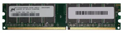 MT16VDDT6464AG-265GB - Micron 512MB DDR-266MHz PC2100 non-ECC Unbuffered CL2.5 184-Pin DIMM Memory Module