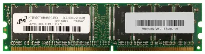 MT16VDDT6464AG-335C4 - Micron 512MB DDR-333MHz PC2700 non-ECC Unbuffered CL2.5 184-Pin DIMM Memory Module