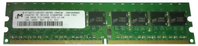 MT18HTF12872AY-667B3 - Micron 1GB DDR2-667MHz PC2-5300 ECC Unbuffered CL5 240-Pin DIMM Dual Rank Memory Module