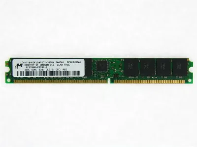 MT18VDVF12872DY-335F1 - Micron 1GB DDR-333MHz PC2700 ECC Registered CL2.5 184-Pin DIMM Low Profile Dual Rank Memory Module