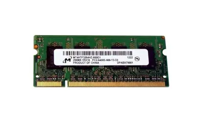 MT4HTF3264HZ-800 - Micron 256MB DDR2-800MHz PC2-6400 non-ECC Unbuffered CL6 200-Pin SoDimm Single Rank Memory Module