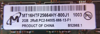 MT8JSF25664HZ-1G1 - Micron Technology 2GB DDR3-1066MHz PC3-8500 non-ECC Unbuffered CL7 204-Pin SoDimm 1.35V Low Voltage Single Rank Memory Module