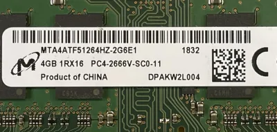 MTA8ATF51264HZ-2G3 - Micron 4GB DDR4-2400MHz PC4-19200 non-ECC Unbuffered CL17 260-Pin SoDimm 1.2V Single Rank Memory Module