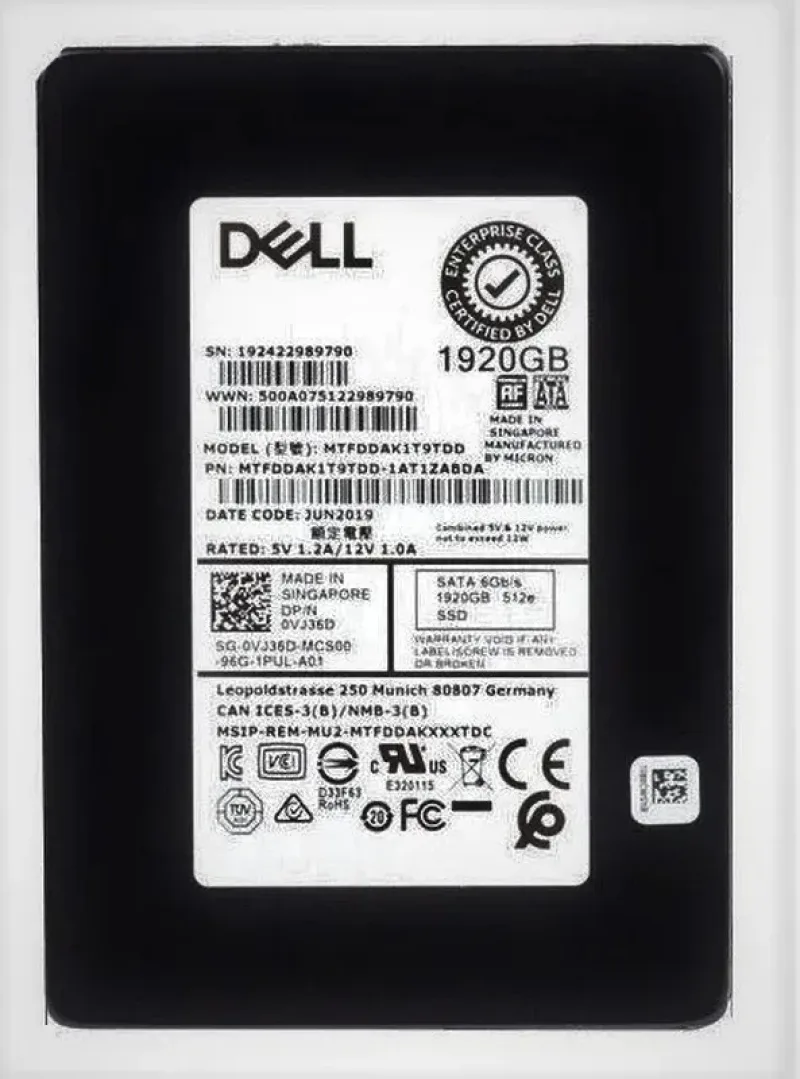 Micron MTFDDAK1T9TDD-1AT1ZABDA 5200 Pro 1.92TB Triple-Level Cell 6Gb/s SATA Read Intensive 512e SFF 2.5-Inch Solid State Drive (OEM)