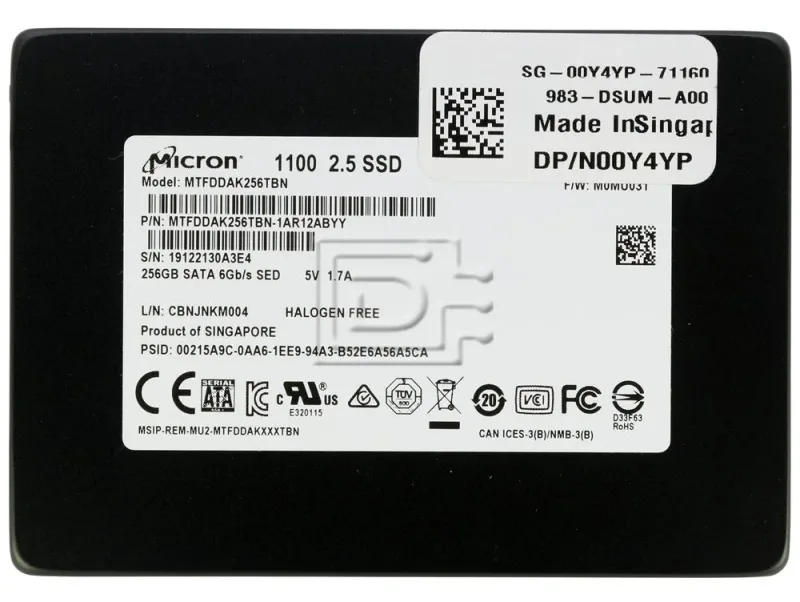 MTFDDAK256MAM-1K1 - Micron Technology 256GB SATA 6Gb/s 2.5-inch Solid State Drive