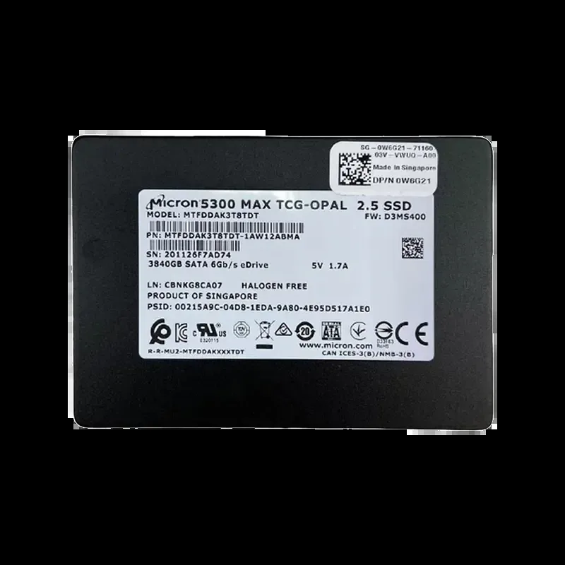 Micron MTFDDAK3T8TDT-1AW12ABMA 3.84TB SATA 6Gb/s TCG Opal 2.5-inch Solid State Drive