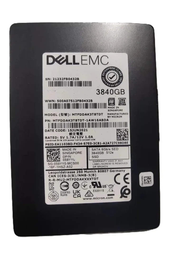Micron MTFDDAK3T8TDT-1AW16ABDA 5300 Max 3.84TB Triple-Level Cell SATA 6Gb/s SFF 2.5-Inch Internal Solid State Drive (OEM). In Stock