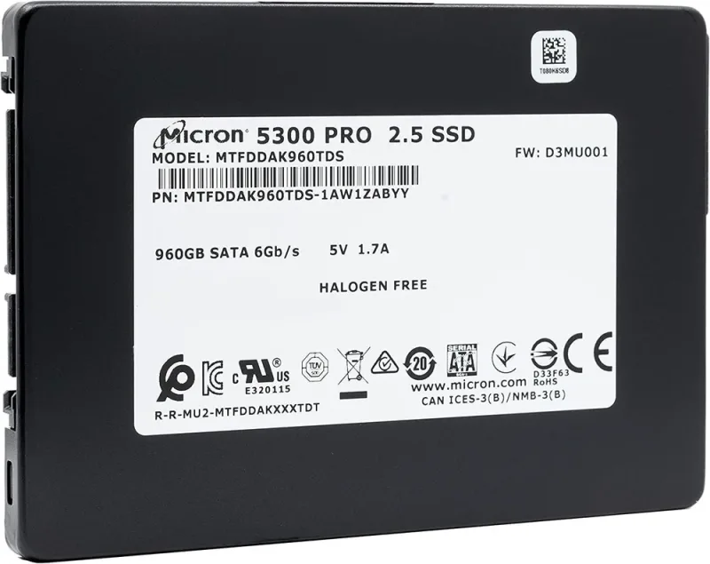 Micron MTFDDAV960TDS 5300 PRO 960GB SATA M.2 2280 3D Solid State Drive. In Stock