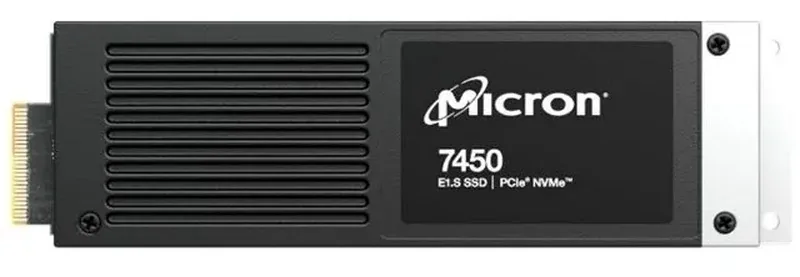 Micron MTFDKCE3T8TFR-1BC15ABYY 7450 PRO 3.84TB Triple-Level Cell PCI Express NVMe 4.0 x4 Read-Intensive (SED Opal 2.01) E1.S Data Center Solid State Drive