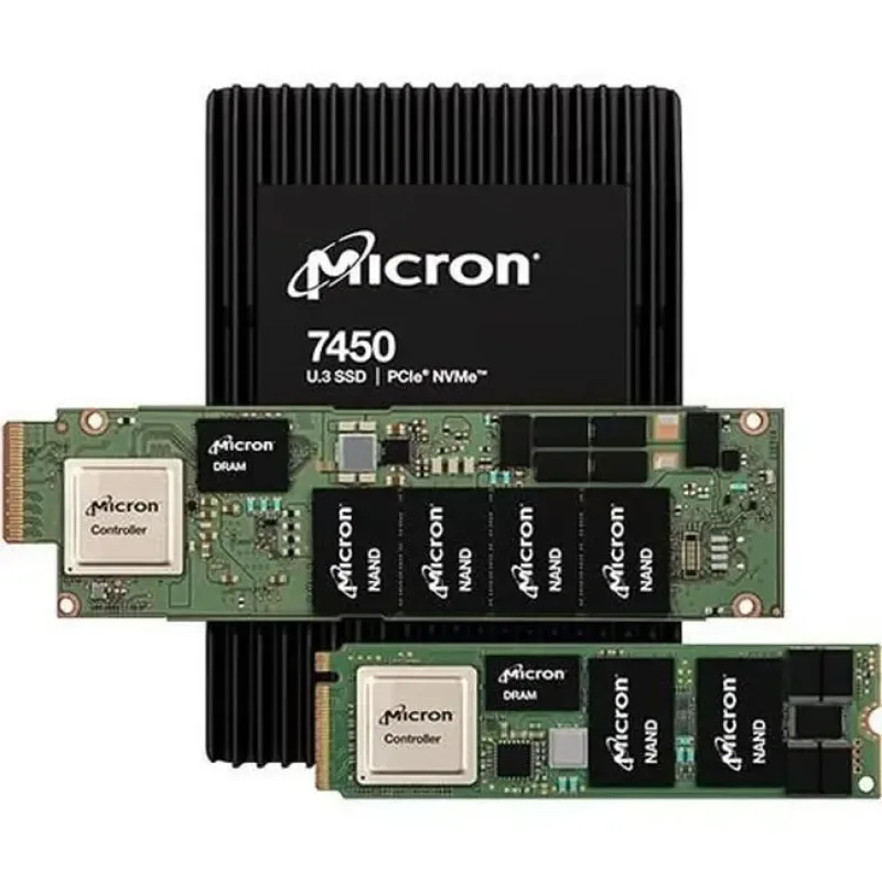 Micron MTFDKCE3T8TFR-1BC15ABYYR 7450 PRO Series 3.84TB Triple-Level Cell PCI Express NVMe 4.0 x4 3D NAND (SED OPAL Encryption) E1.S Solid State Drive