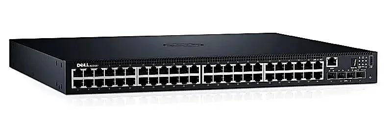Dell MVV8J N1548P 48-Ports PoE+ 10/100/1000Base-T RJ-45 GbE 4-Ports 10Gbase-X SFP+ Layer 3 Managed 1U Rack-mountable Network Switch