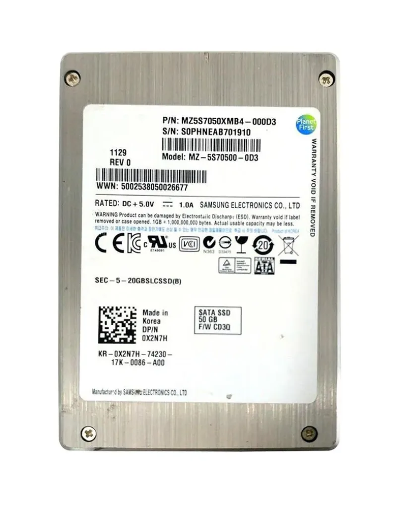MZ-5S70500-0D3 - Samsung 50GB SLC SATA 3Gb/s 2.5-inch Solid State Drive