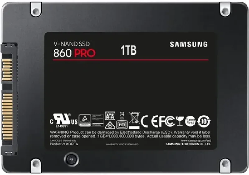 Samsung MZ-76P1T0B/EU 860 PRO Series 1TB Multi-Level Cell (MLC) SATA 6Gb/s 2.5-inch Solid State Drive