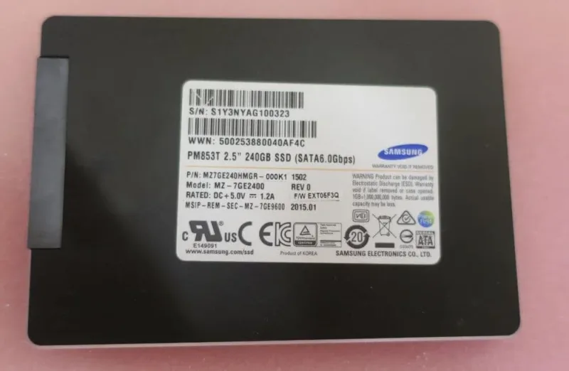 Samsung MZ-7GE2400/0H3 PM853T 240GB Read Intensive SATA 6Gb/s MLC Enterpise Solid State Drive