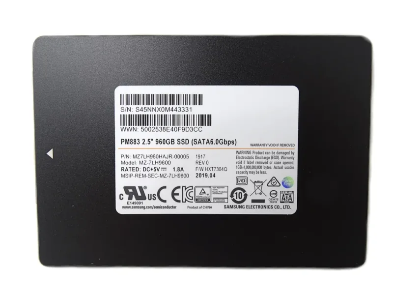 MZ-7GE9600 - Samsung PM853T 960GB SATA 6Gb/s 2.5-inch MLC Enterprise Solid State Drive