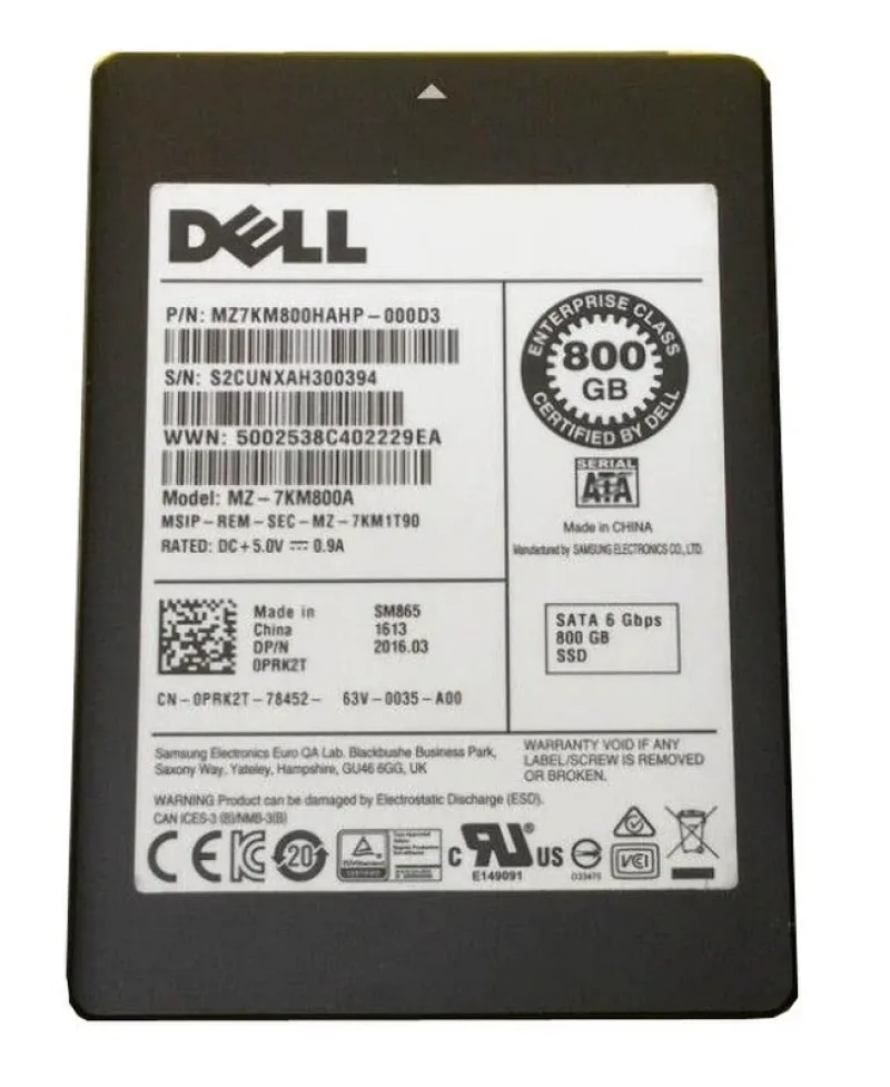 Samsung MZ-7KM800A SM865 800GB Multi-Level Cell 6Gb/s SATA Write Intensive SFF 2.5-Inch Solid State Drive (OEM)