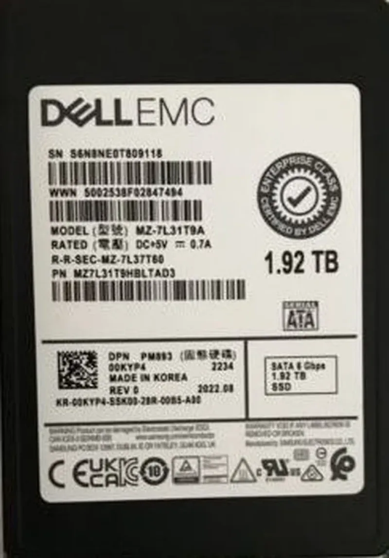 Samsung MZ-7L31T9A PM863 1.92TB Triple-Level Cell 6Gb/s SATA Read Intensive 512 SFF 2.5-Inch Solid State Drive. In Stock