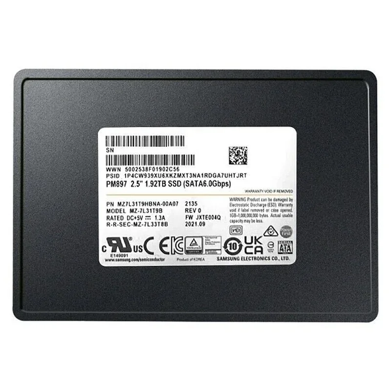 Samsung MZ-7L31T9B PM897 Series 1.92TB SATA 6Gb/s Mixed Use 2.5-Inch Solid State Drive