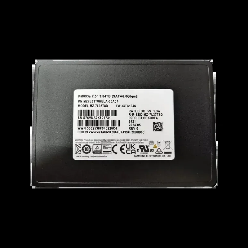Samsung MZ-7L33T8D PM893a 3.84TB 6Gb/s SATA SED Internal Data Center 2.5-Inch Solid State Drive. In Stock