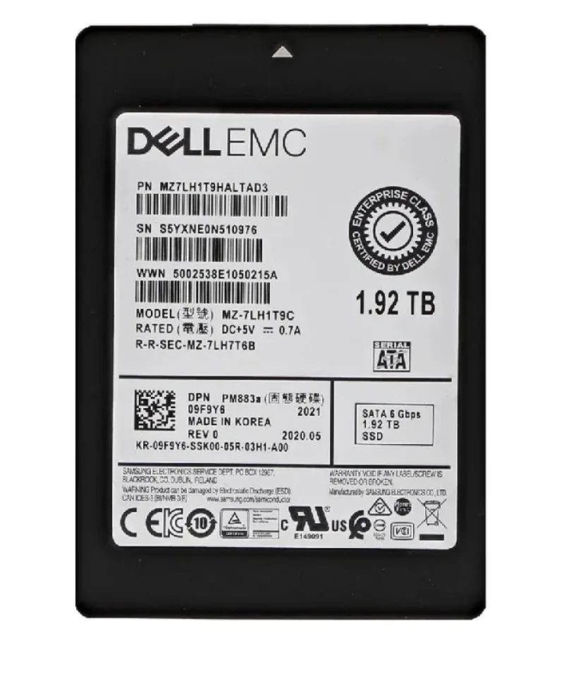 Samsung MZ-7LH1T9C PM883 1.92TB Triple-Level Cell 6Gb/s SATA Read Intensive 512e SFF 2.5-Inch Solid State Drive (OEM)