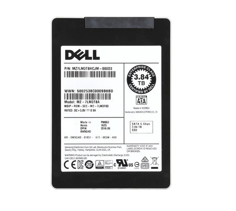 Samsung MZ-7LM3T8A PM863 Series 3.84TB Triple-Level Cell SATA 6Gb/s Read Intensive 2.5-Inch Solid State Drive Dell Oem