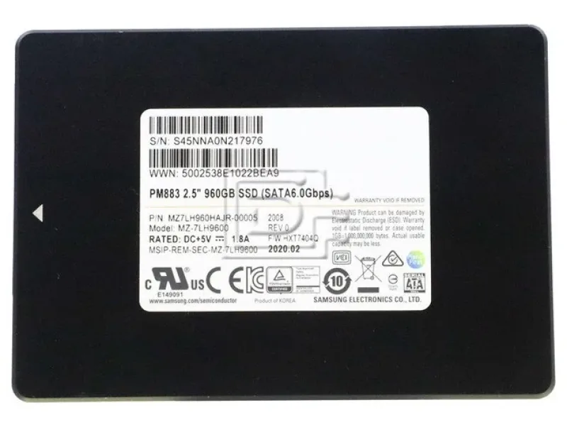 MZ-7LM960E - Samsung PM863 960GB SATA 6GB/s 2.5 inch Solid State Drive