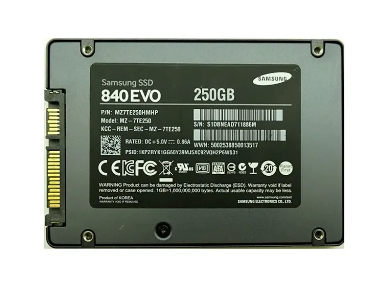 MZ-7TE250KW - Samsung 250GB 2.5-inch 6GB/s 840 EVO SATA MLC Desktop Solid State Drive
