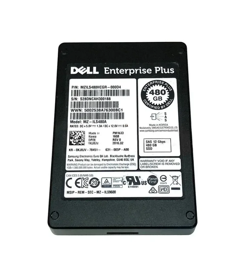 Samsung MZ-ILS480A PM1633 480GB SAS 12Gb/s 2.5-inch Solid State Drive Dell Oem