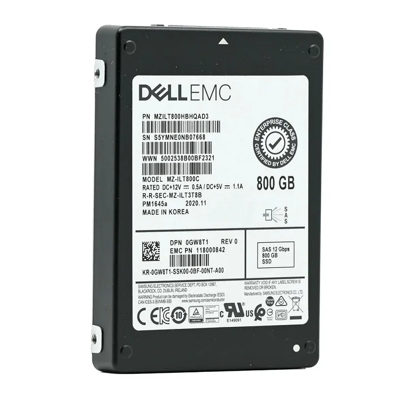Samsung MZ-ILT800C PM1645A 800GB Triple-Level Cell 12Gb/s SAS Mixed Use Hot-Swappable SFF 2.5-Inch Enterprise Solid State Drive (OEM)