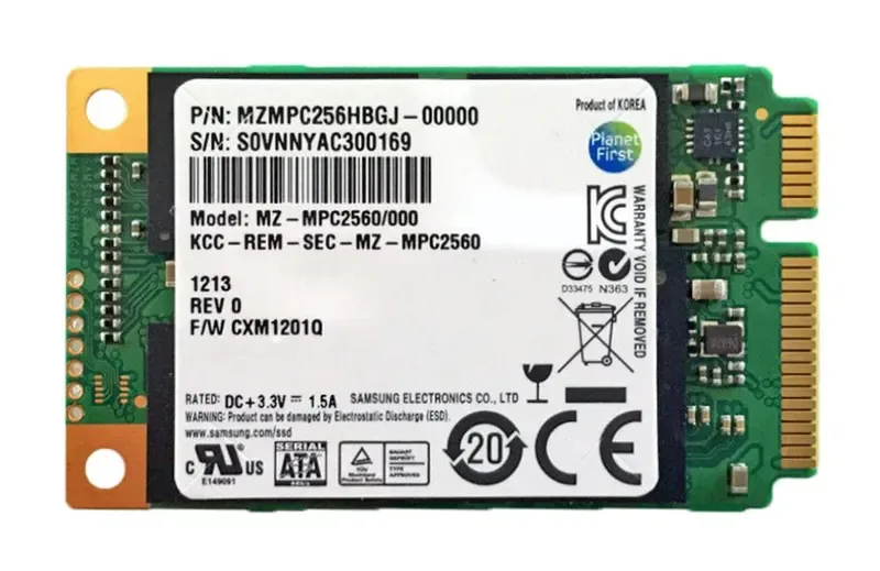 MZ-MPC2560 - Samsung PM830 Series 256GB Multi-Level Cell SATA 6Gb/s mSATA Solid State Drive