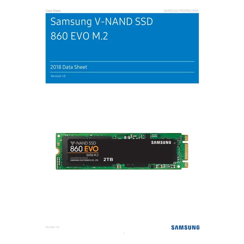 Samsung MZ-N6E500B/IT 860 EVO Series 500GB Multi-Level Cell (MLC) SATA 6Gb/s M.2 2280 Solid State Drive