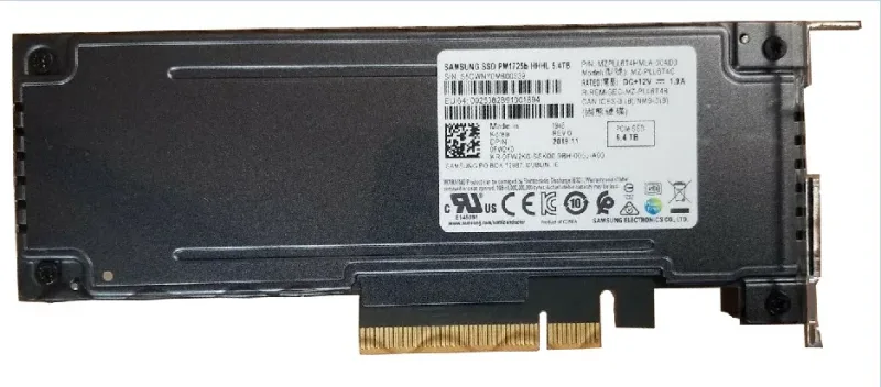 Samsung MZ-PLL6T4C PM1725b Series 6.4TB Triple-Level Cell PCI Express NVMe 3.0 x8 (PLP) Add in Card Solid State Drive Dell Oem