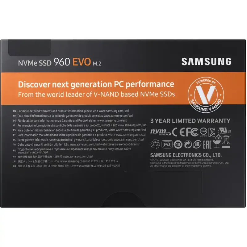 Samsung MZ-V6E250B/EC 960 EVO Series 250GB Triple-Level Cell (TLC) PCI Express 3.0 x4 NVMe M.2 2280 Solid State Drive