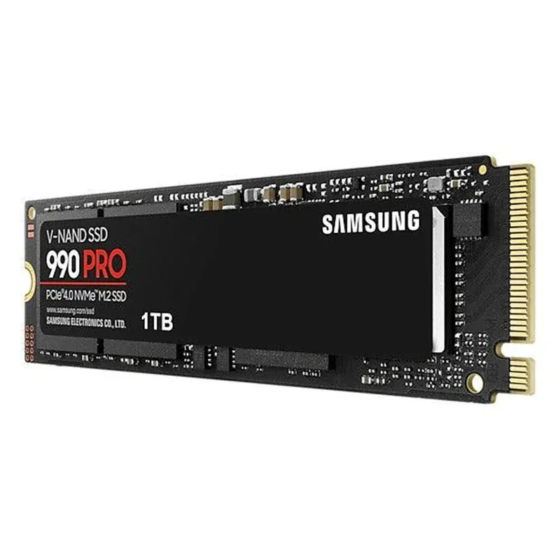 Samsung MZ-V9P1T0BW 990 PRO Series 1TB Multi-Level Cell PCI Express NVMe 4.0 x4 V-NAND (AES 256-bit Encryption) M.2 2280 Solid State Drive