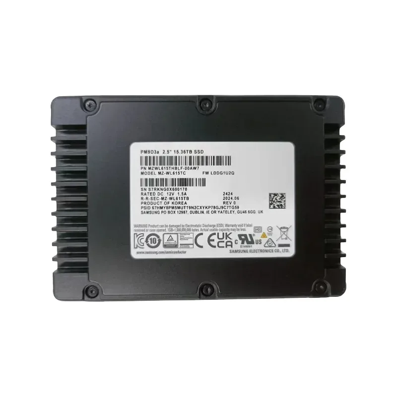 Samsung MZ-WL615TC PM9D3a 15.36TB PCI Express NVMe 5.0 x4 2.5-Inch Solid State Drive