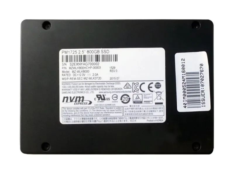MZ-WLK8000 - Samsung 800GB Triple-Level Cell (TLC) PCI Express 3.0 x4 NVMe 2.5-inch Solid State Drive