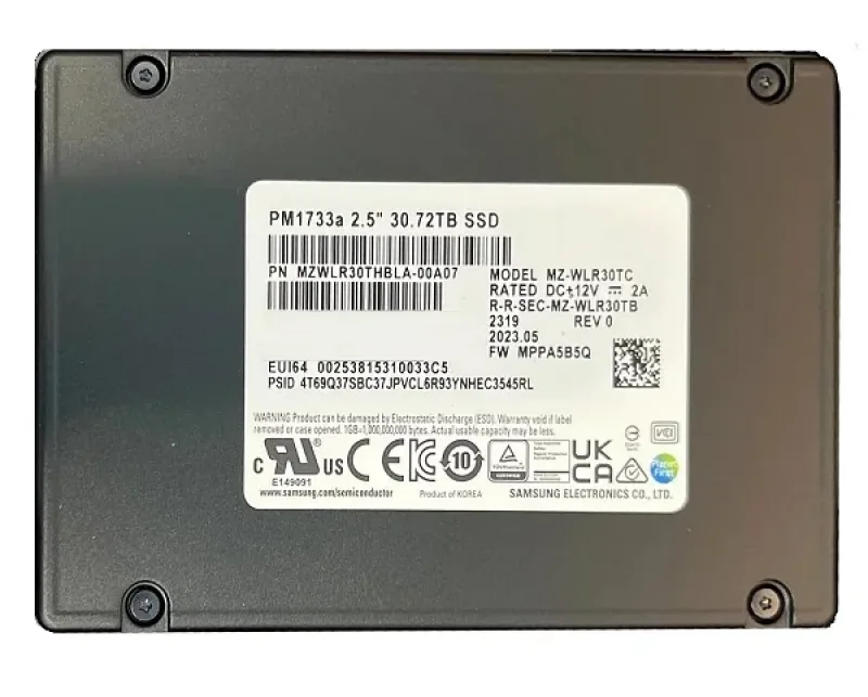 Samsung MZ-WLR30TC PM1733A 30.72TB PCI Express NVMe 4.0 x4 SFF 2.5-Inch Solid State Drive