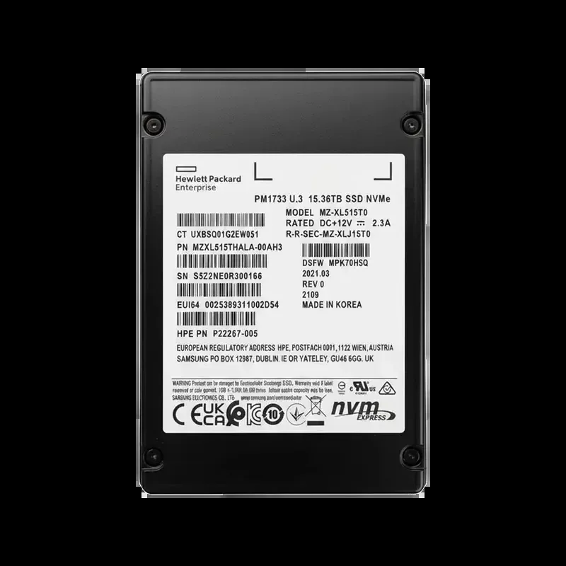 Samsung MZ-XL515T0 15.36TB PCIe Gen4 NVMe SSD for high-performance datacenter storage