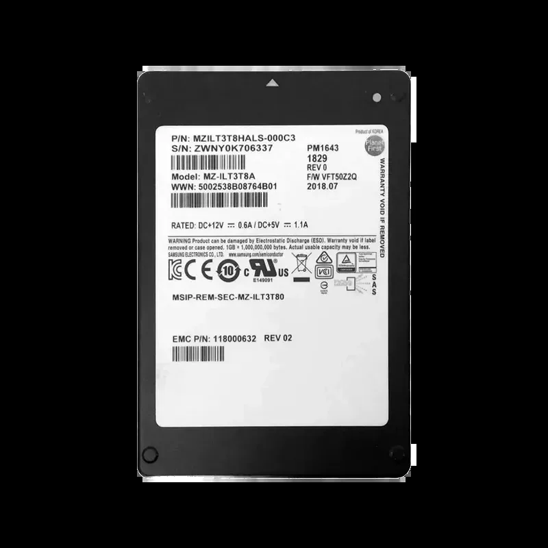 Samsung MZ1LT3T8HALS-000C3 3.84TB PM1643 SAS 12Gb/s 2.5-inch Solid State Drive (OEM). In Stock