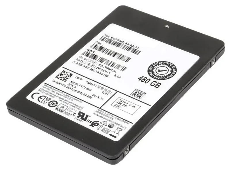 Samsung MZ7KH480HAHQ0D3 SM883 Series 480GB Triple-Level Cell SATA 6Gb/s 512 Mixed Use 2.5-Inch Solid State Drive Dell Oem
