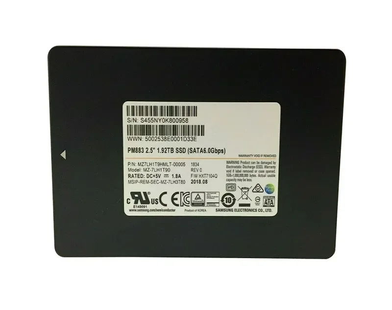 MZ7LH1T9HMLT-00005 - Samsung PM883 Series 1.92TB SATA 6Gb/s 2.5-inch Enterprise Solid State Drive