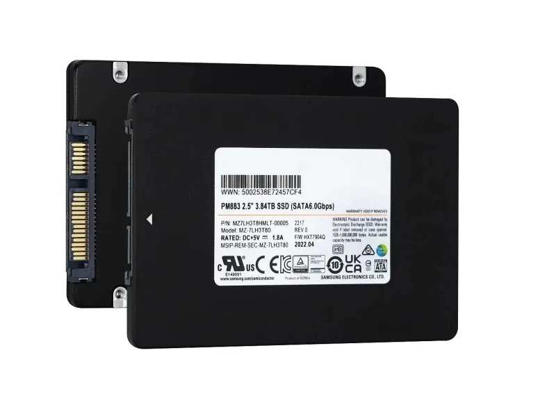 Samsung MZ7LH3T8HMLT-000K2 Samsung PM883 3.84TB SATA 6Gb/s 2.5-inch enterprise SSD