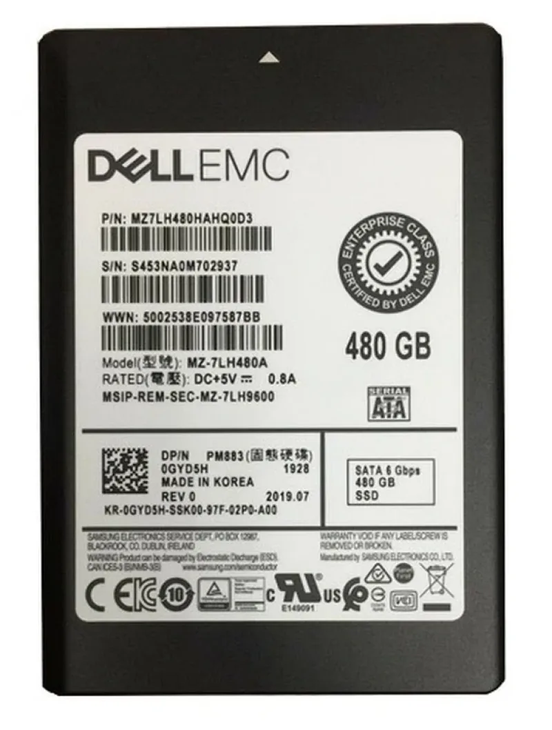 Samsung MZ7LH480HAHQ0D3 Pm883 Series 480GB Triple-Level Cell SATA 6Gb/s Read Intensive 2.5-Inch Solid State Drive Dell Oem