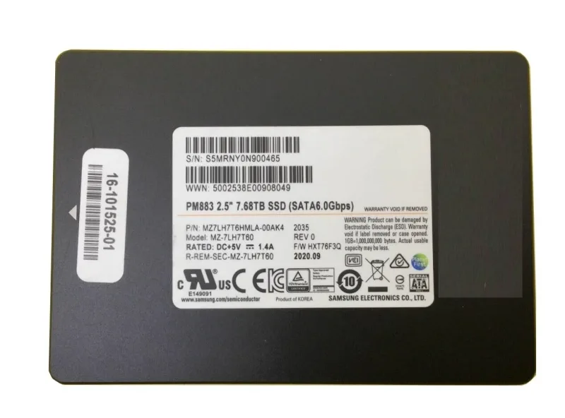Samsung MZ7LH7T6HMLA-00AK4 PM88 7.68TB SATA 6Gb/s SFF 2.5-Inch Solid State Drive